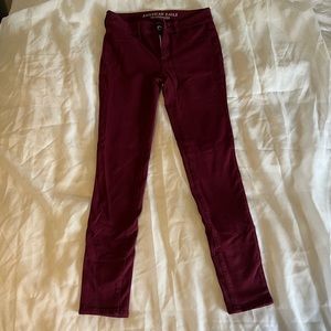 American Eagle Outfitters Burgundy Jeggings